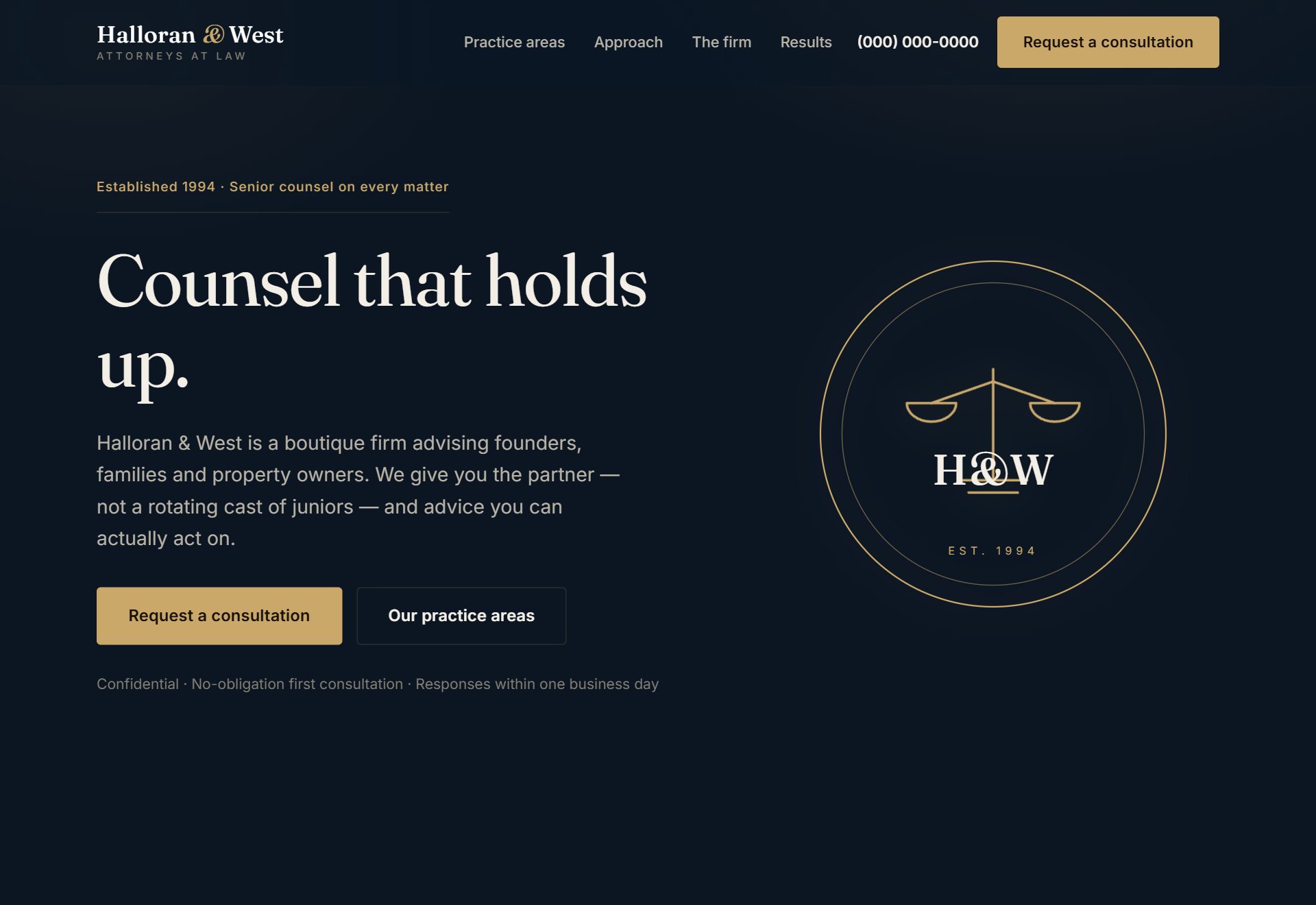Halloran & West — Counsel that holds up.