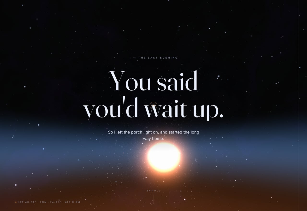The Long Way Home — A goodbye told as a journey through deep space.